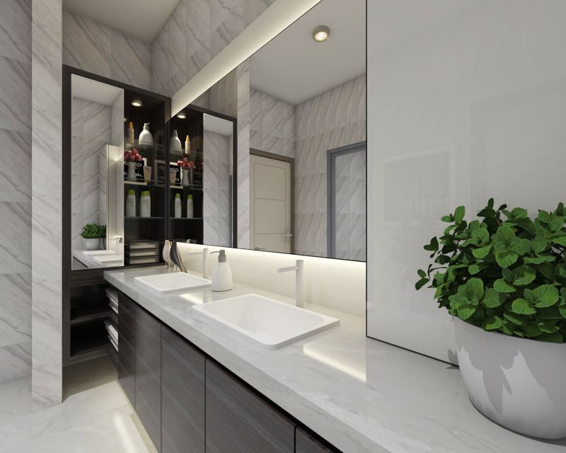 Elegant Bathroom with Backlit Mirror